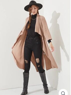 Jade by Jane Draped Front Long Body Jacket